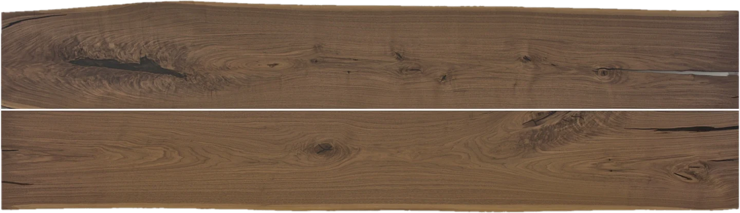 Elegante no. 0085, walnut, 360 cm, from above